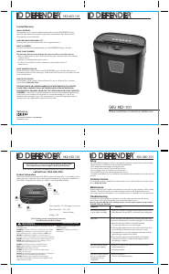 Manual ID Defender ID-101 Paper Shredder