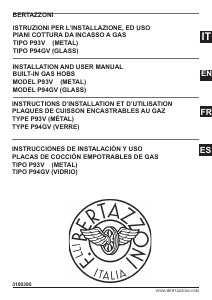 Manual Bertazzoni P905CPROGNE Hob