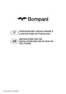 Manuale Bompani BO267SC/N Piano cottura