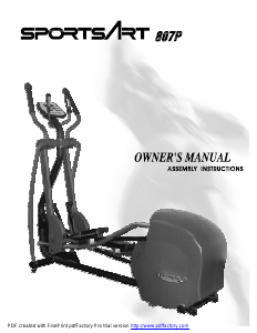 Manual SportsArt 807P Cross Trainer