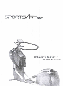 Manual SportsArt 8003 Cross Trainer