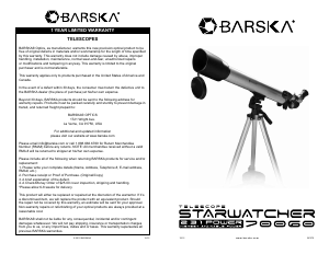 Manual Barska AE11124 Telescope