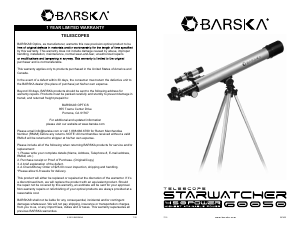 Manual Barska AE10748 Telescope