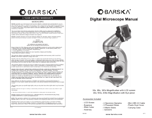 Manual Barska AY11684 Microscope