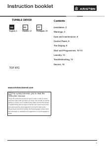 Manual de uso Ariston TCF 97C 6H1 (AG) Secadora