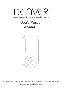 Manual de uso Denver MPG-4094NR Reproductor de Mp3