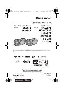 Manual Panasonic HC-V800GW Camcorder