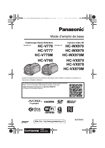 Mode d’emploi Panasonic HC-V777EF Caméscope