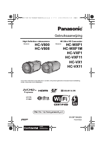 Handleiding Panasonic HC-V808EF Camcorder