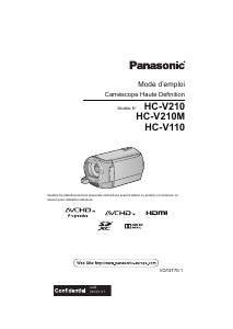 Mode d’emploi Panasonic HC-V210MEF Caméscope