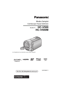 Mode d’emploi Panasonic HC-V500EF Caméscope