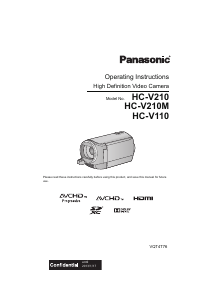 Bruksanvisning Panasonic HC-V210MGN Videokamera