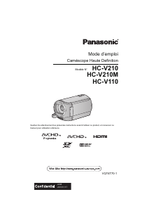 Mode d’emploi Panasonic HC-V110EF Caméscope