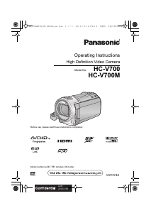 Manual Panasonic HC-V700EB Camcorder