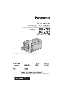 Mode d’emploi Panasonic HC-V700EF Caméscope