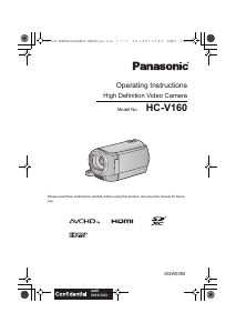 Bruksanvisning Panasonic HC-V160GN Videokamera