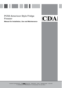 Handleiding CDA PC50 Koel-vries combinatie