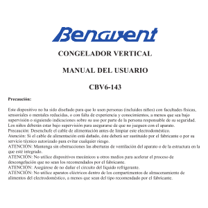 Manual Benavent CBV6143 Freezer