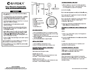 Handleiding Barska AX13098 Kluis