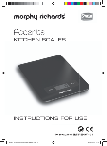 Manual Morphy Richards 46181 Kitchen Scale