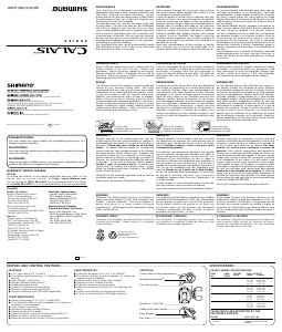 Manual de uso Shimano Calais 201-5 Carrete de pesca