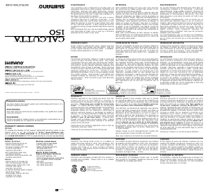 Mode d’emploi Shimano Calcutta 150 Moulinet de pêche