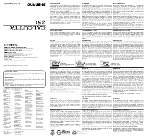 Mode d’emploi Shimano Calcutta 251 Moulinet de pêche