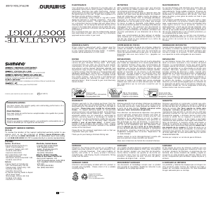 Mode d’emploi Shimano Calcutta TE 100GT Moulinet de pêche