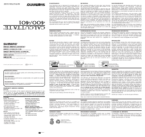 Mode d’emploi Shimano Calcutta TE 400 Moulinet de pêche