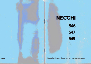 Manuale Necchi 546 Macchina per cucire