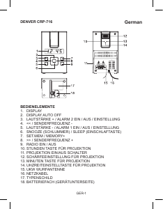 Bedienungsanleitung Denver CRP-716 Uhrenradio