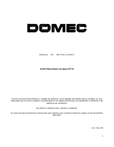 Manual de uso Domec DT-32 Placa