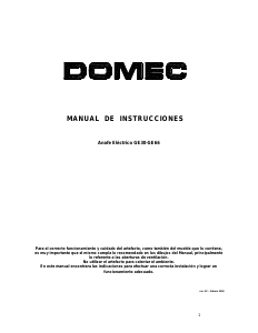 Manual de uso Domec GE66 Placa