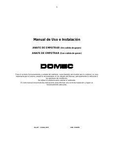 Manual de uso Domec AXFV Placa