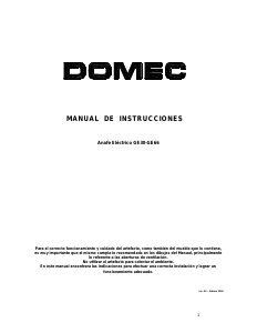 Manual de uso Domec GE30 Placa