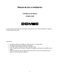 Manual de uso Domec CEX67 Cocina