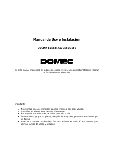 Manual de uso Domec CEF5 Cocina