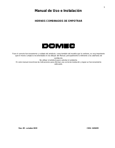 Manual de uso Domec HXT18 Horno
