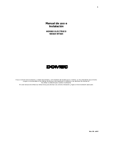 Manual de uso Domec NT66X Horno
