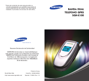 Manual de uso Samsung SGH-E100 Teléfono móvil