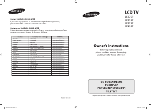 Manual de uso Samsung LE27S73BD Televisor de LCD