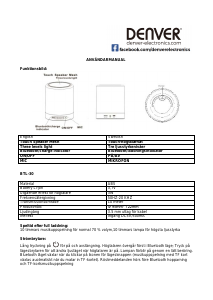 Bruksanvisning Denver BTL-30 Högtalare