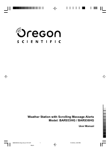 Mode d’emploi Oregon BAR 933HG Station météo