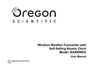 Mode d’emploi Oregon BAR 888RA Station météo