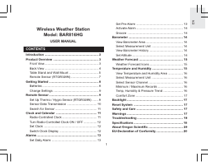 Manual de uso Oregon BAR 816HG Estación meteorológica