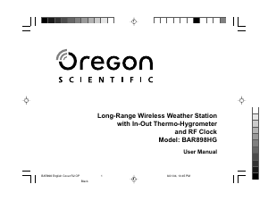 Manual Oregon BAR 898 Weather Station