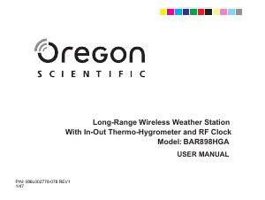 Mode d’emploi Oregon BAR 898HGA Station météo