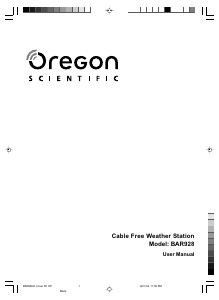 Mode d’emploi Oregon BAR 928 Station météo