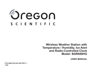 Bedienungsanleitung Oregon BAR 688HG Wetterstation