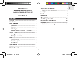 Manuale Oregon BAR 383HG Stazione meteorologica